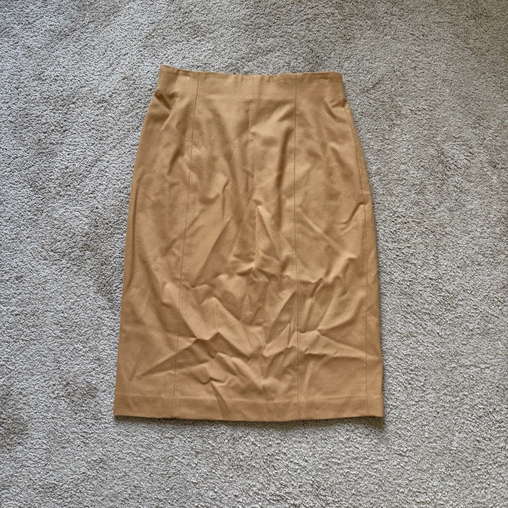 VTG ~ 1990s ~ Anne Klein II ~ Camel Pencil Skirt ~ Wool-Cashmere Blend - Picture 4 of 8
